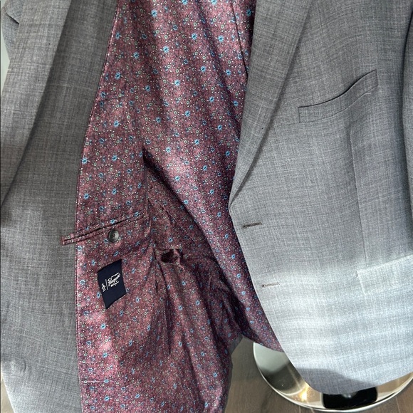 PENGUIN Men’s Gray Wool Blend Sport Coat Blazer 46R Office Work - Picture 3 of 16